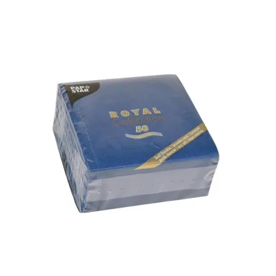 Produktbild von PAPSTAR Cocktail-Servietten "ROYAL Collection" dunkelblau 250 x 250 mm 50 Stück