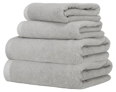 Produktbild von Ruggeri 4 Handtuch Set 2 Handtuch 2 Gästetuch Baumwolle, Grau
