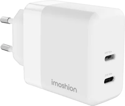 Produktbild von imoshion Wandladegerät - Ladegerät - 2x USB-C - Power Delivery - 40W - Weiß