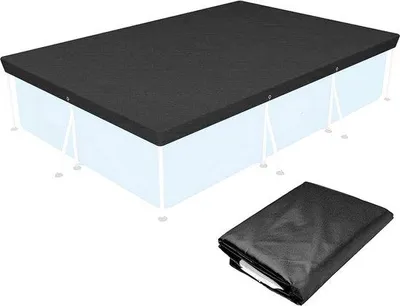 Productafbeelding van Famanu Zwembaddekking, 260 x 170 cm - Zwart, opvouwbaar, waterdicht