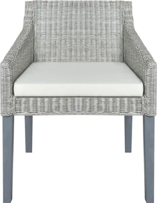 Obrázok produktu pre vidaXL Jedálenská stolička s vankúšom Grey Natural Rattan