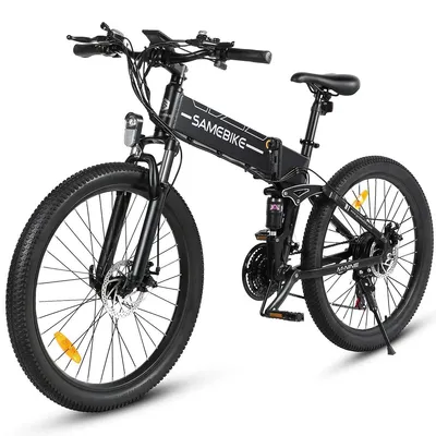 Productafbeelding van Opvouwbare elektrische fiets voor volwassenen - LO26-II - Mountainbike - Afneembare 48V-14Ah lithiumaccu - Bereik van meer dan 60 km - Wielen van 66 cm - Zwart