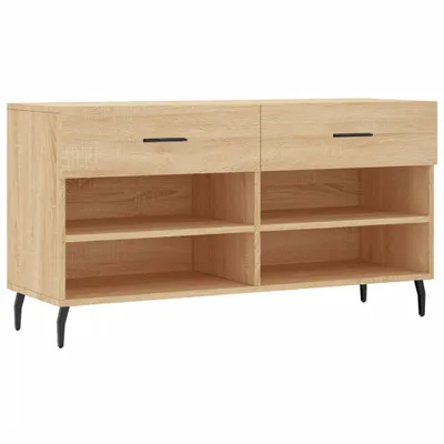 Immagine prodotto di vidaXL Panca per scarpe in rovere Sonoma 102x35x55 cm Materiale a base di legno