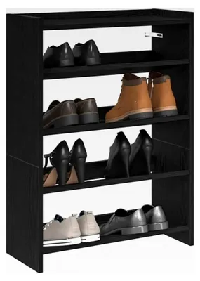 Produktbild von Schuhregal schwarz 60 x 25 x 81 cm aus Holzwerkstoff
