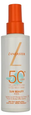 Zdjęcie produktu dla Lancaster Sun Beauty Kids Milky Spray SPF 50, Spray z filtrem przeciwsłonecznym, Ciało, Buteleczka z pompką, Nawilżający, Ochrona, Kojąca, Skóra uniwersalna, 150 ml
