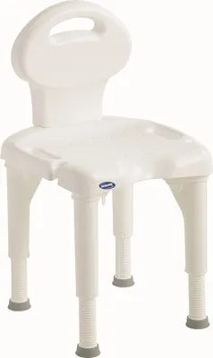 Produktbild von Invacare Duschstuhl I-FIT 9781e mit Rückenlehne und Ausschnitt, weiß>>>>