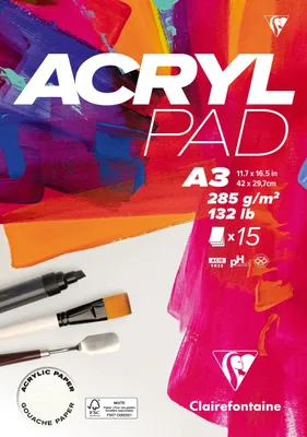 Produktbild von Clairefontaine 5x Acrylpad-Block 15Bl A3 285 g 96512C
