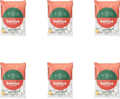 Obrázok produktu pre Bolsius - Čajové sviečky - 75 kusov v balení - Vrecko - Hodnotné balenie - 450 kusov - 6 balení