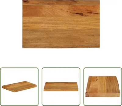 Produktbild von The Living Store Tischplatte mit Baumkante 40x30x3,8 cm Massivholz Mango