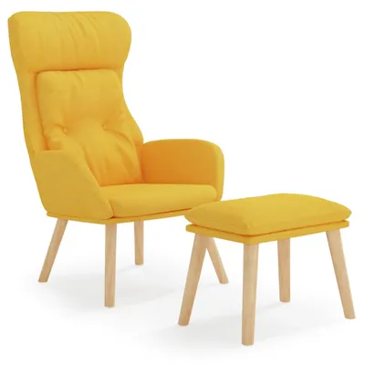 Produktbild von vidaXL Relaxsessel mit Hocker Senfgelb Stoff