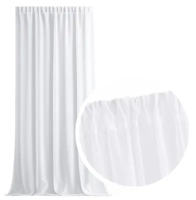 Produktbild von MEBLEODNOWA, Voile-Gardine, Gardine mit Kräuselband, Glatter Voile, Weiß, 300x250 cm, Fenstergardine, Lichtdurchlässig, Pflegeleicht, Elegante Fensterdekoration