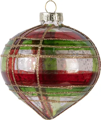 Immagine prodotto di Guaina natalizia Clayre & Eef Ø 8x8 cm in vetro color oro rosso