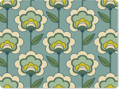 Produktbild von MuchoWow® Mauspad Mousepad Retro - Design - 1970er Jahre - Blume 23x19 cm - Mousepads - Maus Mat - Pad - Mausunterlage - Schreibtischunterlage - Mauspad