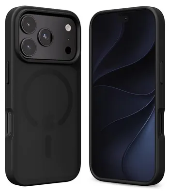 Image de Coque Crong Hybrid Matte Magnetic - Compatible avec MagSafe pour iPhone 18 Pro / 17 Pro (Noire)