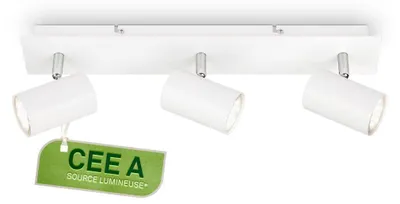 Image de Briloner Isil A Lampe de plafond à LED, CEE A source lumineuse*, Orientable, ampoule changeable, blanc, 45 x 8 x 12,3 cm