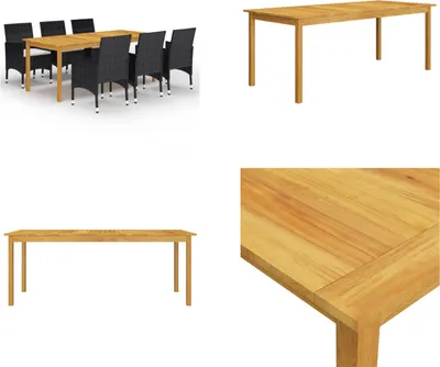 Produktbild von vidaXL 7 tlg. Garten Essgruppe Schwarz - Garten-Essgruppe - Garten-Essgruppen - Gartenmöbel - Gartenmöbel Set