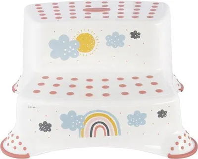 Immagine prodotto di Modello per bambini a 2 gradini - Antiscivolo - Bianco - Sicuro per i bambini