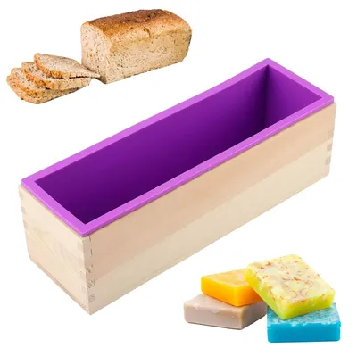 Productafbeelding van Silicone Zeepmal met Houten Doos voor Handgemaakt Zeep