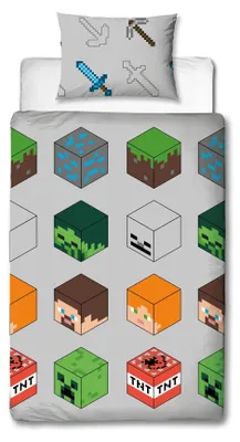 Obrázek produktu pro Sada ložního prádla Minecraft na jednolůžko - sada na jednolůžko pro malé stavitele