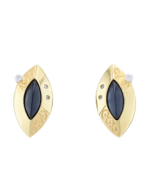 Produktbild von MIAMAR 0602772 Damen Ohrstecker 14 Karat (585) Gelbgold Gold schwarz