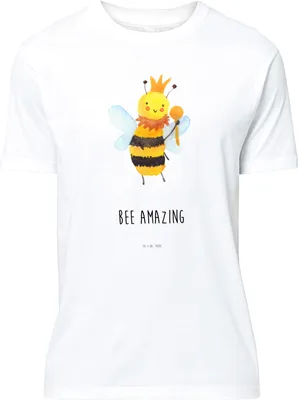 Produktbild von Mr. & Mrs. Panda S T-Shirt Biene König - Weiß - Geschenk, Tshirt, Shirt, oberteil, mit Spruch