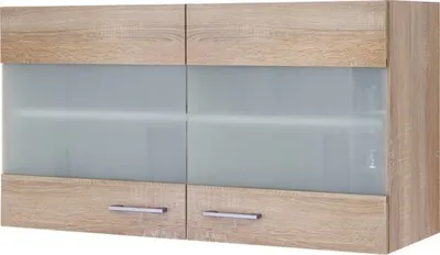 Produktbild von Kuchynská skrinka horná so sklenenými dvierkami Flex WellMurano/Samoa šírka 100 cm sonoma dub