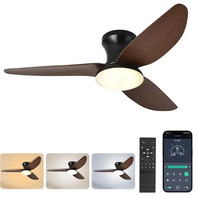 Produktbild von 100cm Deckenventilator mit Beleuchtung und Fernbedienung DC Motor 3 Farbtemperatur Dimmbar 6 Stufen APP-Steuerung