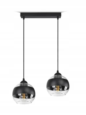 Zdjęcie produktu dla Lampa Wisząca Sufitowa Żyrandol Czarna Szklane Kule Black Belt BZ2 LED E27