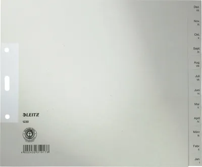 Produktbild von Register A4+ Tauenpapier Jan.-Dez. grau Packung mit 5 Stück