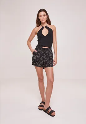 Produktbild von TB3435 - Ladies AOP Viscose Resort Shorts blackflower XS