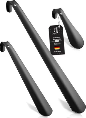 Productafbeelding van Famanu set van 3 stevige schoenlepels van roestvrij staal - 29 cm en 42 cm - ergonomisch en gebruiksvriendelijk