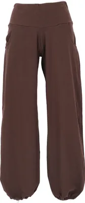 Produktbild von Goa Psytrance Hose, Sommerhose, Yogahose, Pluderhose - Dunkelbraun, Damen, Baumwolle,Elasthan, Größe: S