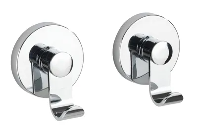Produktbild von WENKO 2er Set Wand Haken Handtuch Garderoben Bad Küchen WC ohne Bohren IRUN