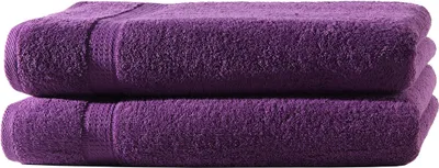 Produktbild von 2er Set Frottee Handtücher Elegance 50x100 cm 100% Baumwolle 500 gsm Handtuch aubergine