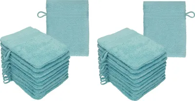 Produktbild von Betz 20 Stück Waschhandschuhe 16x21 cm PREMIUM 100% Baumwolle Farbe: ocean