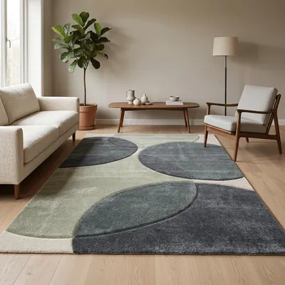 Produktbild von Designer Teppich Maui Modern Blau Grau, Größe:200x290 cm