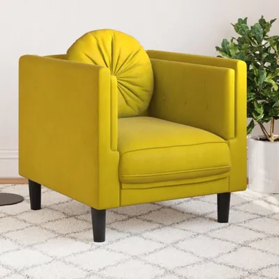 Produktbild von CLORIS Sessel mit Kissen Gelb Samt 372628