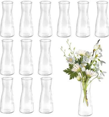 Image de Petits vases en verre, lot de 12, pour la décoration de table