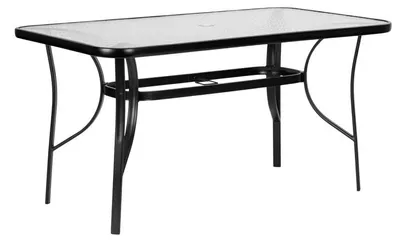 Produktbild von MultiGarden SC-094-120 Gartentisch aus Glas, 120 × 70 cm, schwarz