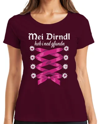Productafbeelding van , Beierse kleding, Edelweiß, dames T-shirt, bordeauxrood, maat 3XL. (Geen "Mei Dirndl" gevonden.)