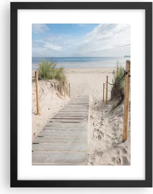 Produktbild von Gerahmtes Poster - Schwarzer Rahmen - Strand Düne Eintritt - 30x40 cm - Wand Bild - Wanddeko - Wandbilder - Kunstposter - Wandposter - Bilderrahmen - Bilder - Kunstdruck - Wandbild - P2BPA30x40-4188