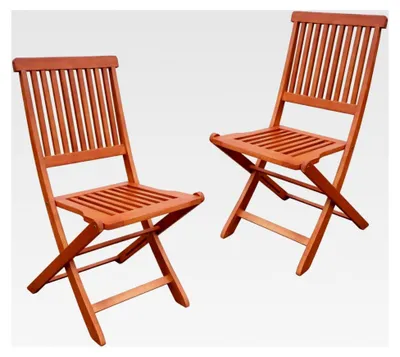 Produktbild von Klappstuhlset Angwin Eukalyptus geölt 2 Stühle B45H90T56cm
