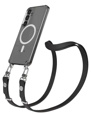 Produktbild von EAZY CASE MagSafe Handyhülle mit Crossbody Handykette für Samsung Galaxy S24, Magnetisches Band, 1-1,90m verstellbar in Schwarz