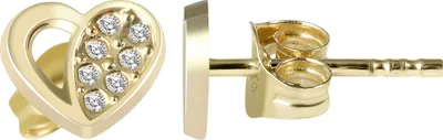 Produktbild von 333/- Gold "Kilia" Ohrstecker, halb offenes Herz mit Zirkonia, Gelbgold, 8 Karat
