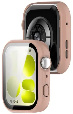 Produktbild von Schutzhülle mit Glas für Huawei Watch Fit 5, Bizon Case Watch Adamo, Rosa