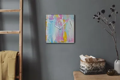 Produktbild von Coloray Hodiny Unikátní 30x30 cm  Tiché hodiny Pro obývací pokoj a kuchyň Nástěnné hodiny Plátno Bílé ručičky hodin - Poblíž plátna