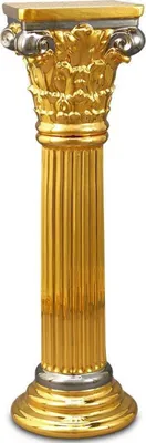 Produktbild von Casa Padrino Barock Keramik Säule Gold / Silber 28 x 28 x H. 88 cm - Barockmöbel