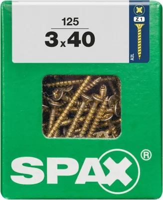 Produktbild von SPAX 4081020300407, Schraube, Stahl, Zink, Holz, Flachkopf, Pozidriv, Gelb