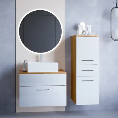 Obrázok produktu pre Kúpeľňa BUSTO LED dub artisan / biely lesk