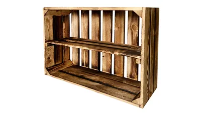 Produktbild von Neue Obstkisten mit Mittelbrett Holzkisten Weinkisten Apfelkisten Kommode Regal Geflammte 60x40x20cm